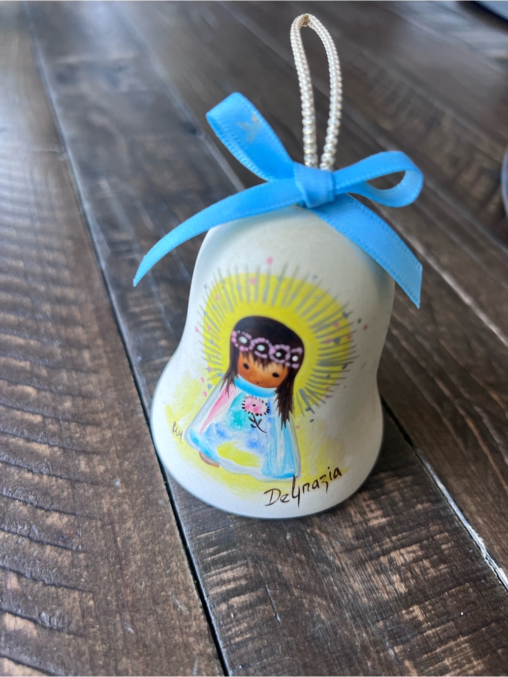 Vintage 1985 DeGrazia Limited Edition Religious Angel Bell Ornament